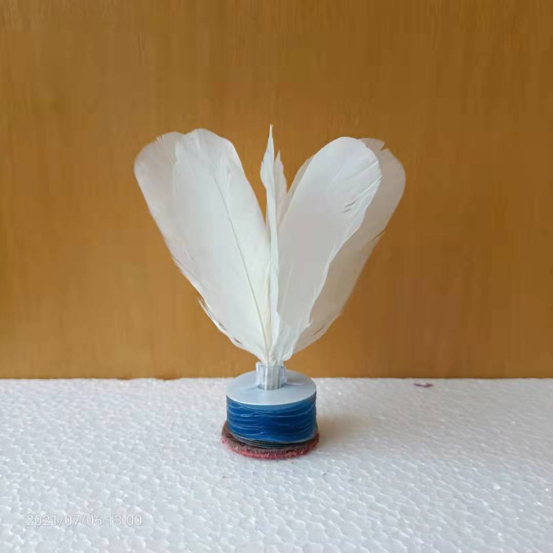 新品白八毽子花毽牛皮底座民间手工艺品手工精品毽子毽球表演网红同款