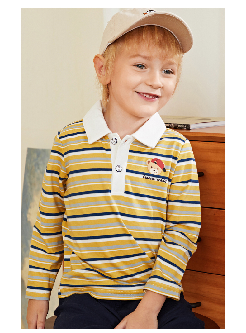 精典泰迪classic teddy童装儿童长袖polo衫男童t恤男孩春秋上衣 缤纷