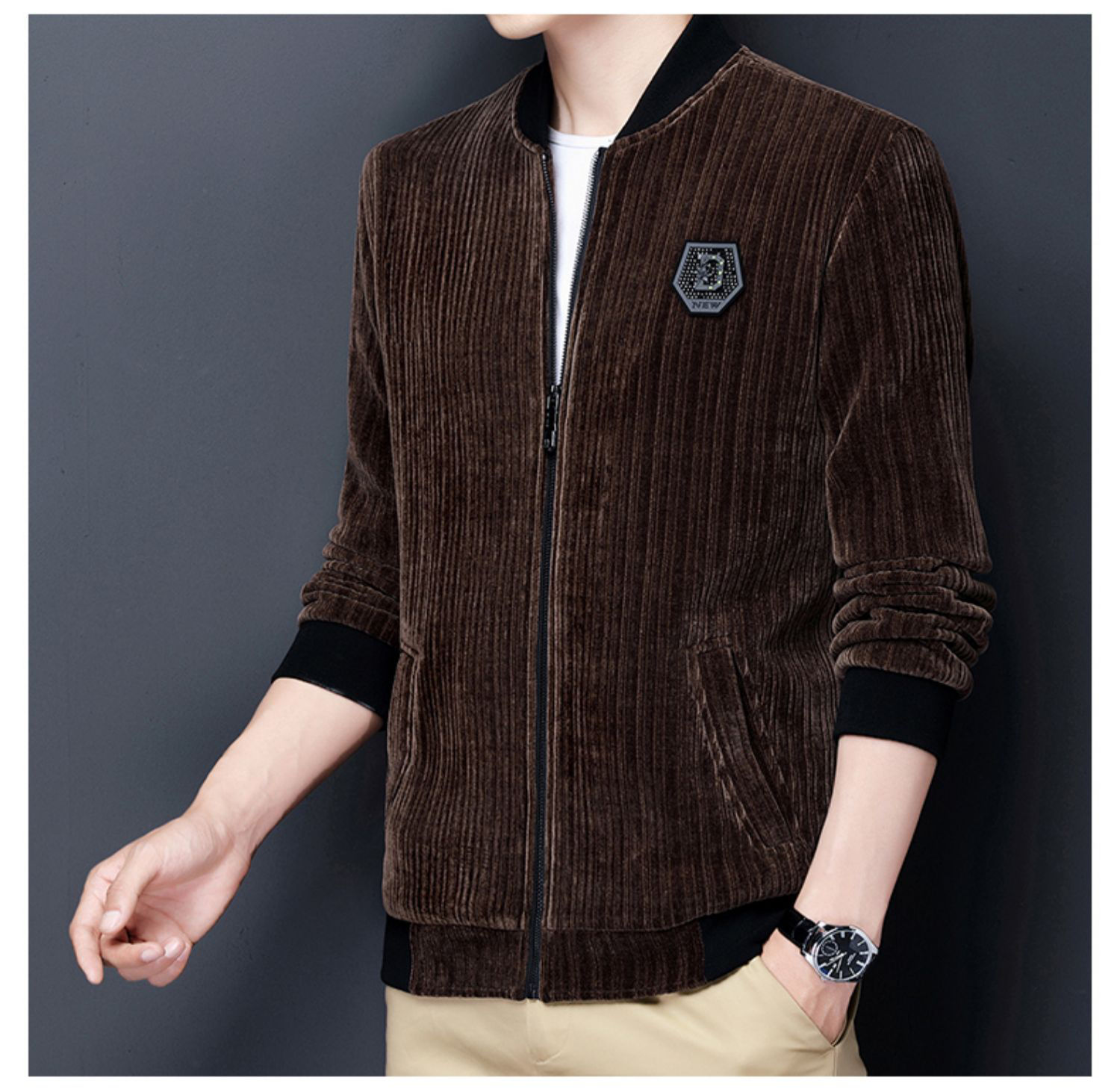 雅鹿雅鹿男款外套春秋款潮流小成熟稳重秋冬男装男士秋款爸爸秋衣外穿