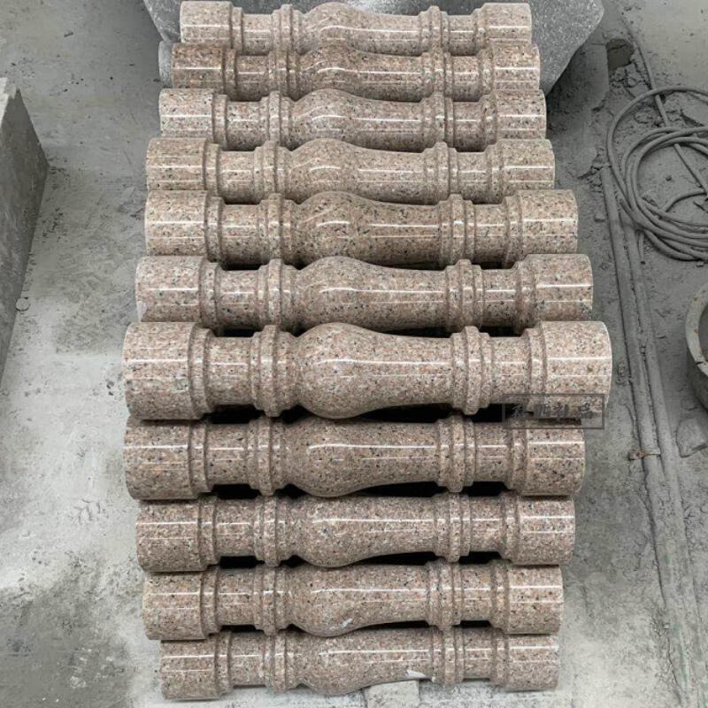 石柱护栏庭院阳台石雕惠安石圆雕花瓶柱子方形花岗岩光面中式扶手 方