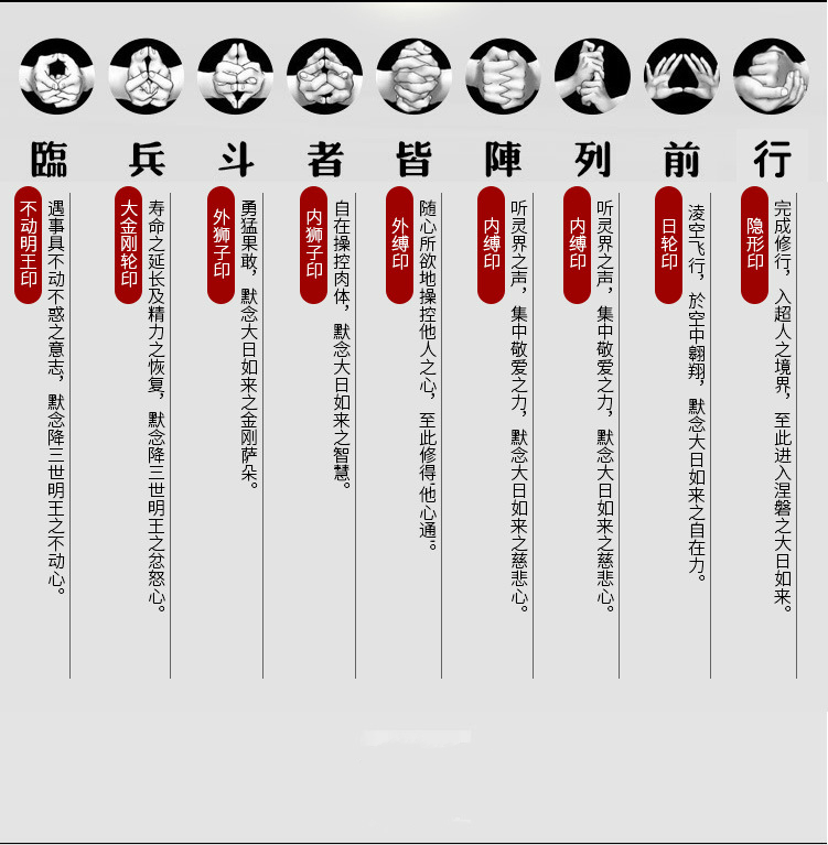 媛姿(yuanzi)中国风道家九字真言可转动戒指男奇门遁甲国潮戒子复古