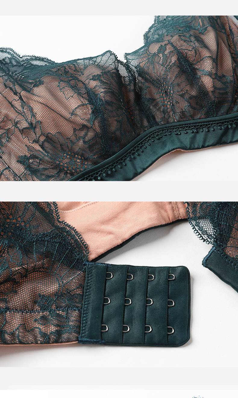 mybody内衣女大胸显小软钢圈薄款透气蕾丝舒适美背文胸jan20113浅灰色