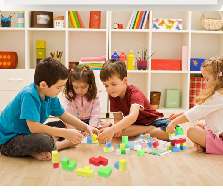 5cm彩色磁性小正方形立方体微小3d积木6六面正方体带磁铁儿童拼搭积木