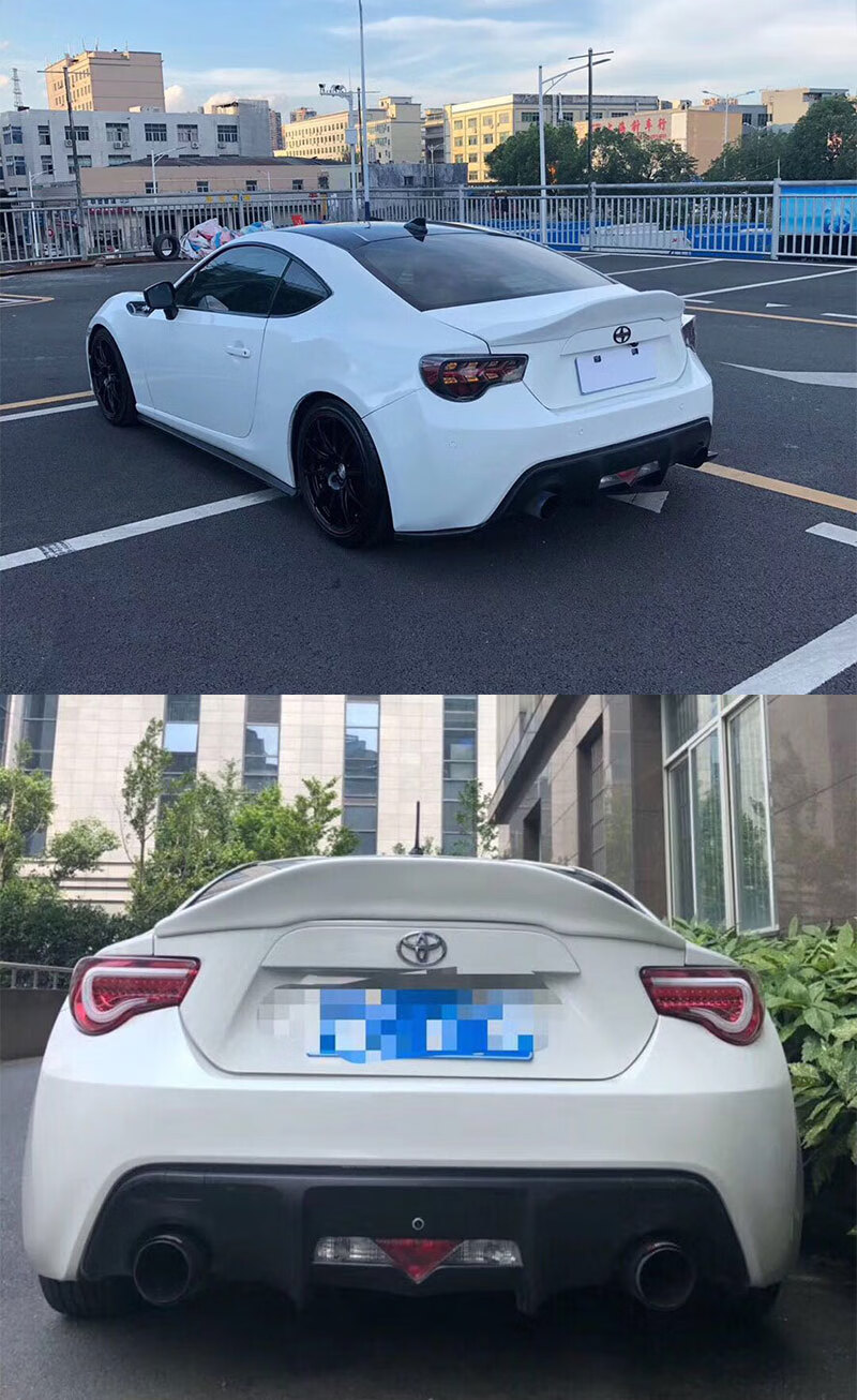 適用豐田86尾翼gt86斯巴魯brz改裝壓尾翼trd碳纖免打孔定風翼 水轉印