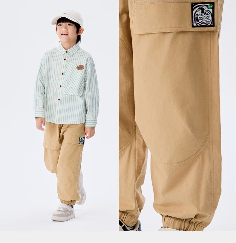 M.Latin Children's Clothing, Spring 2025 New Style, Boys' Preppy American Workwear Patchwork Woven Denim Jeans 15