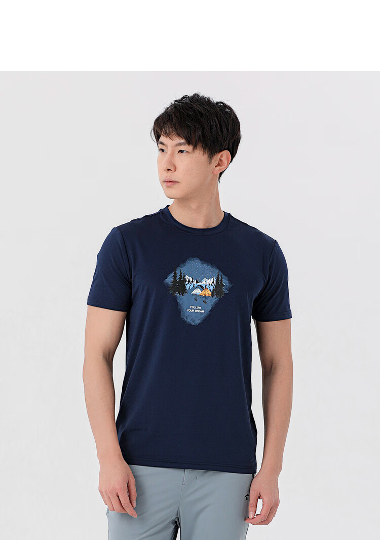 探路者t恤男女20春夏户外透气运动休闲速干短袖taji8134082339白色男s