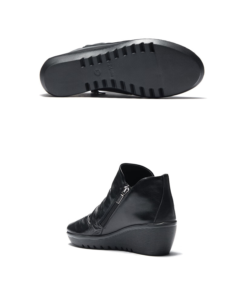 时尚女鞋 女靴 24hrs 24hrs西班牙24小时进口女士坡跟厚底短靴舒适