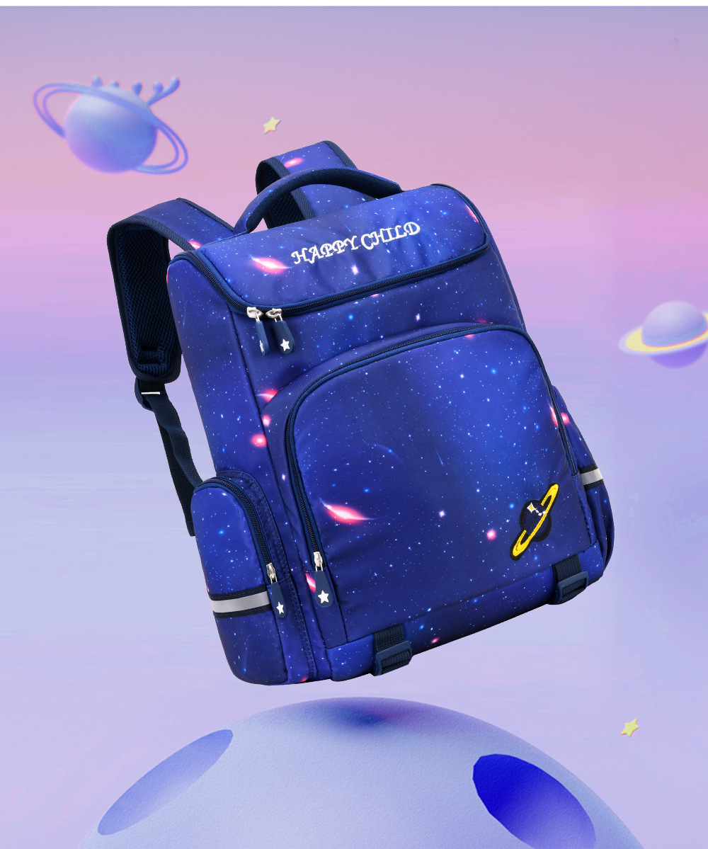 spiderman韩版大中学生休闲书包小学生男女孩帆布背包大号女孩星座蓝