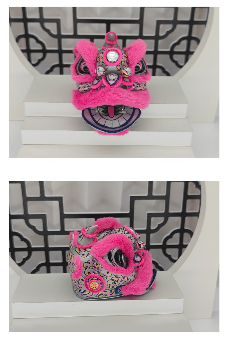 广东特色纪念品buhu醒狮汽车摆件 控装饰国风广东特色纪念品手板 狮来