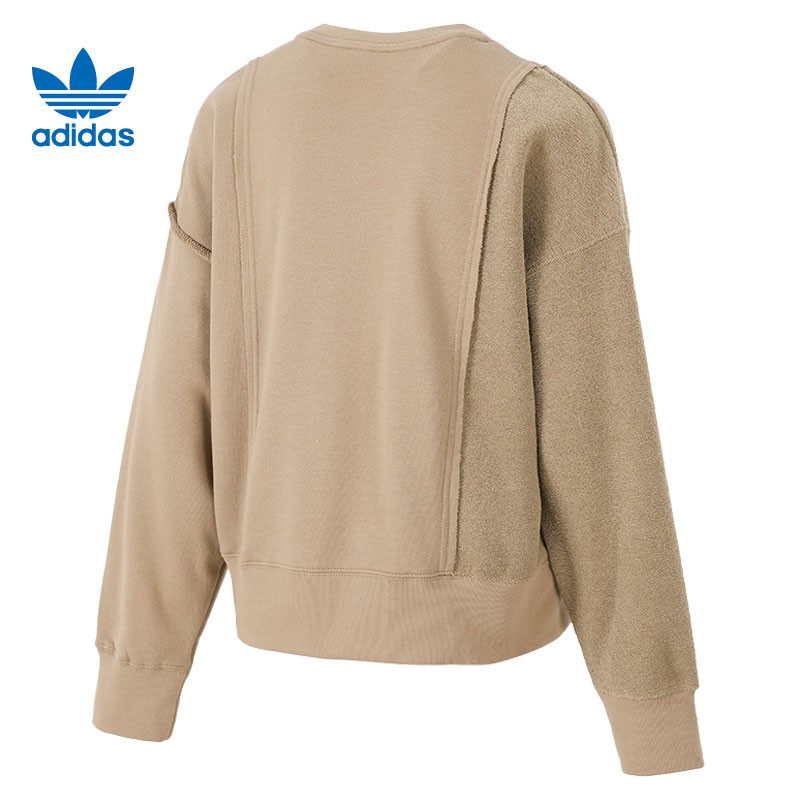 adidas阿迪达斯三叶草卫衣女子2021年冬季运动休闲圆领套头衫卫衣hc