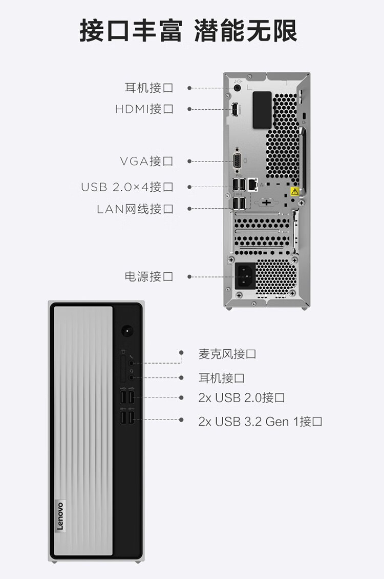 联想(lenovo)天逸510s个人家用商用办公台式机电脑主机整机酷睿十代i3