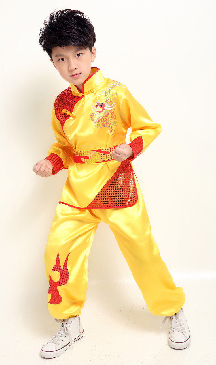 普戈斯儿童武术表演服中小学生中国功夫武术进校园训练服少儿武术演出
