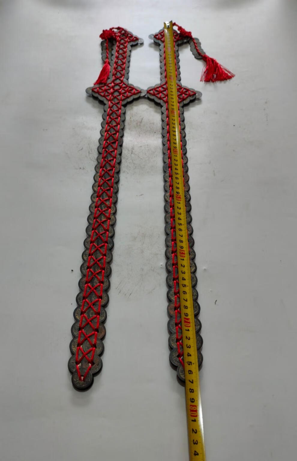 纯铜铜钱五帝钱宝剑摆件林正英黄铜古钱剑吉祥物家居办公室装饰品