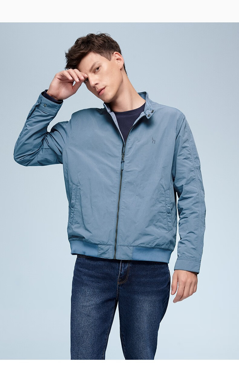 春季新款男士无忧搭休闲飞行员夹克男asvzu01au01 蓝灰色gl 170/92a