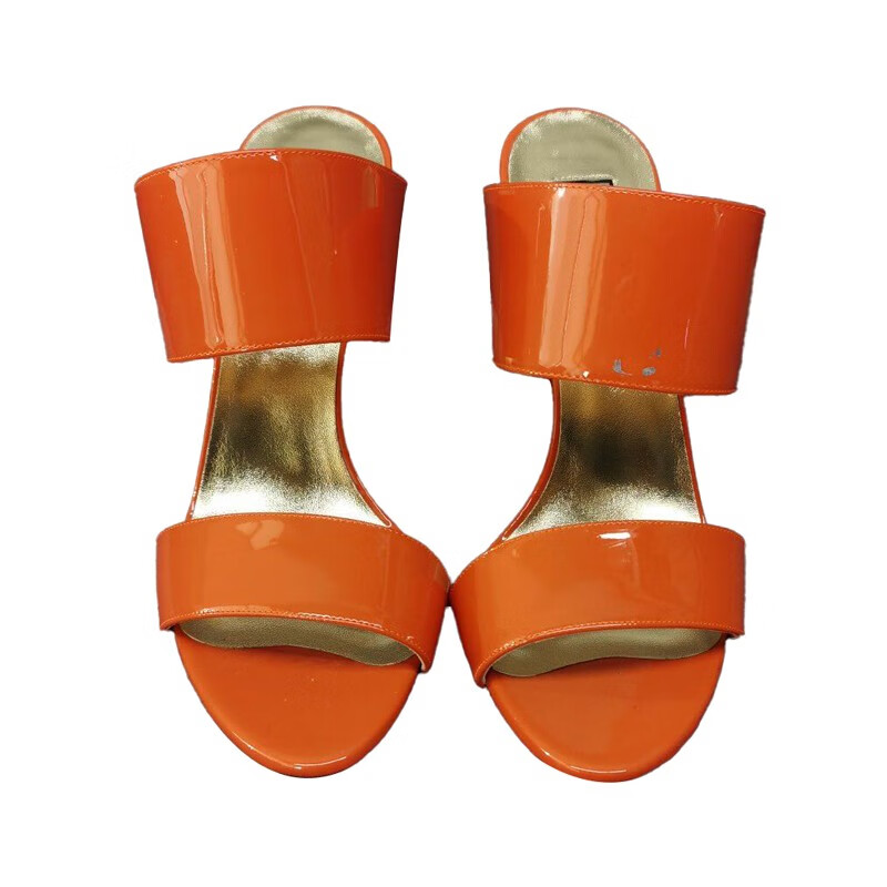 versace范思哲橙色女士高跟凉鞋橙色欧码39