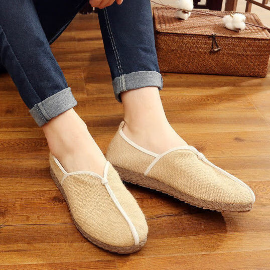 鲜 民族风大理麻鞋藤草复古手工草编鞋亚麻鞋包头休闲透气软底棉麻鞋