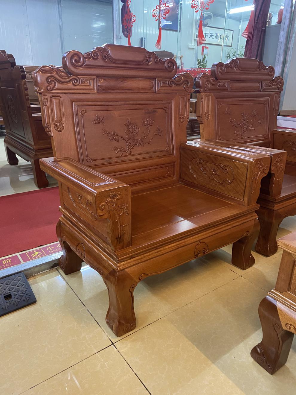 菠萝格实木沙发菠萝格沙发组合新中式明清仿古大客厅金木家具113五