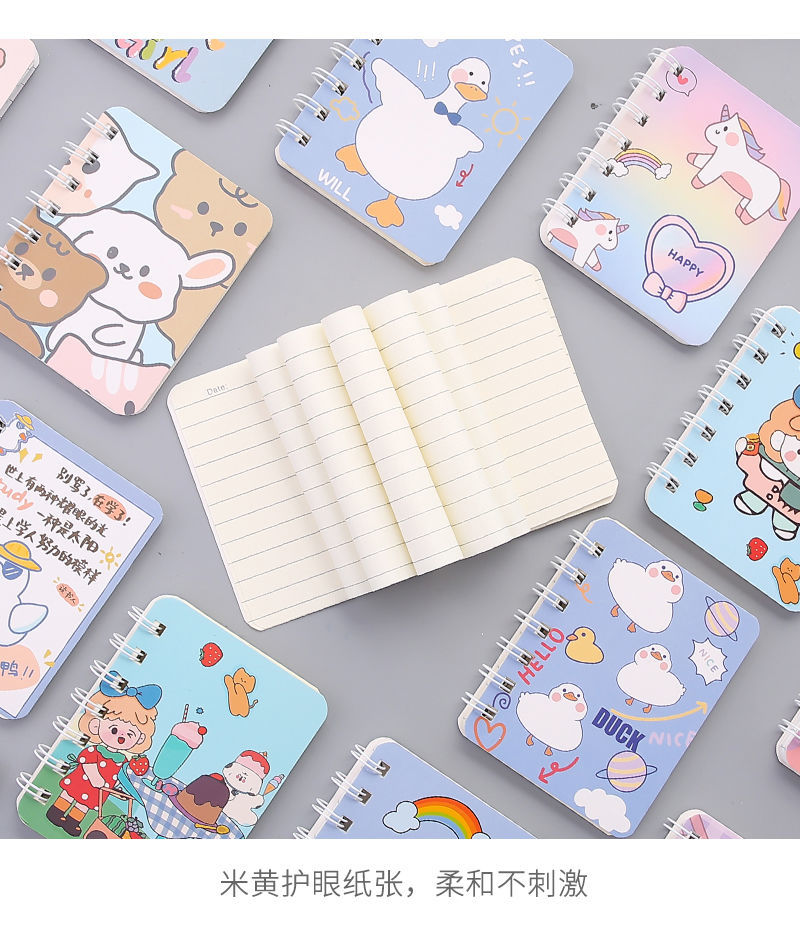 k柯米4本迷你小本子便携随身口袋本可爱卡通记事本小巧记作业笔记本子