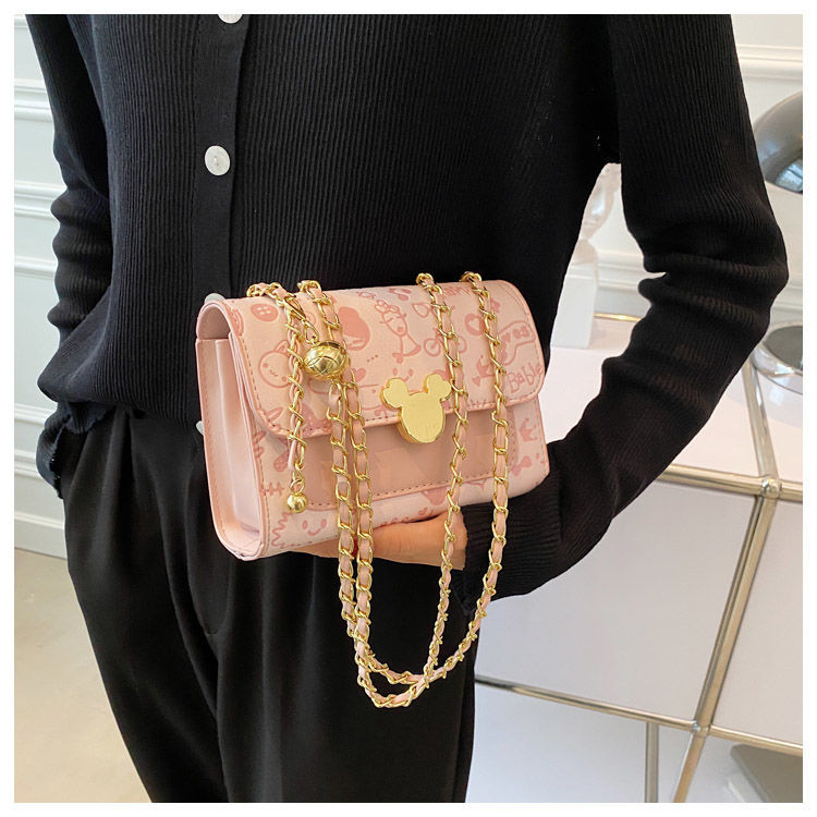 小众设计感包包女夏天小清新甜美印花小金球链条单肩斜跨包韩版时尚