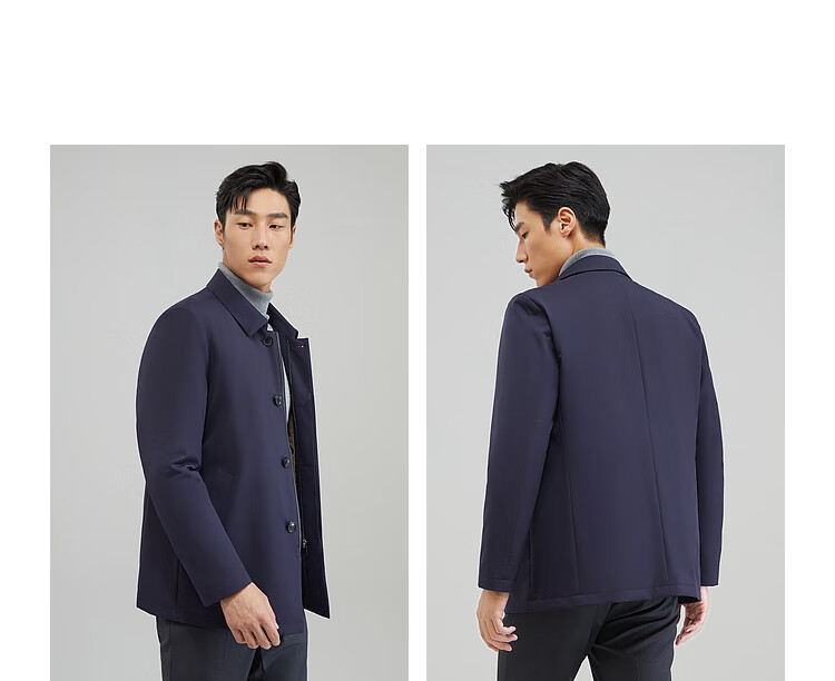 YOUNGOR [Detachable Goose Down Inner Lining] 2026 New Warm Business Style Coat, Navy Blue, XL (180/100A) 5