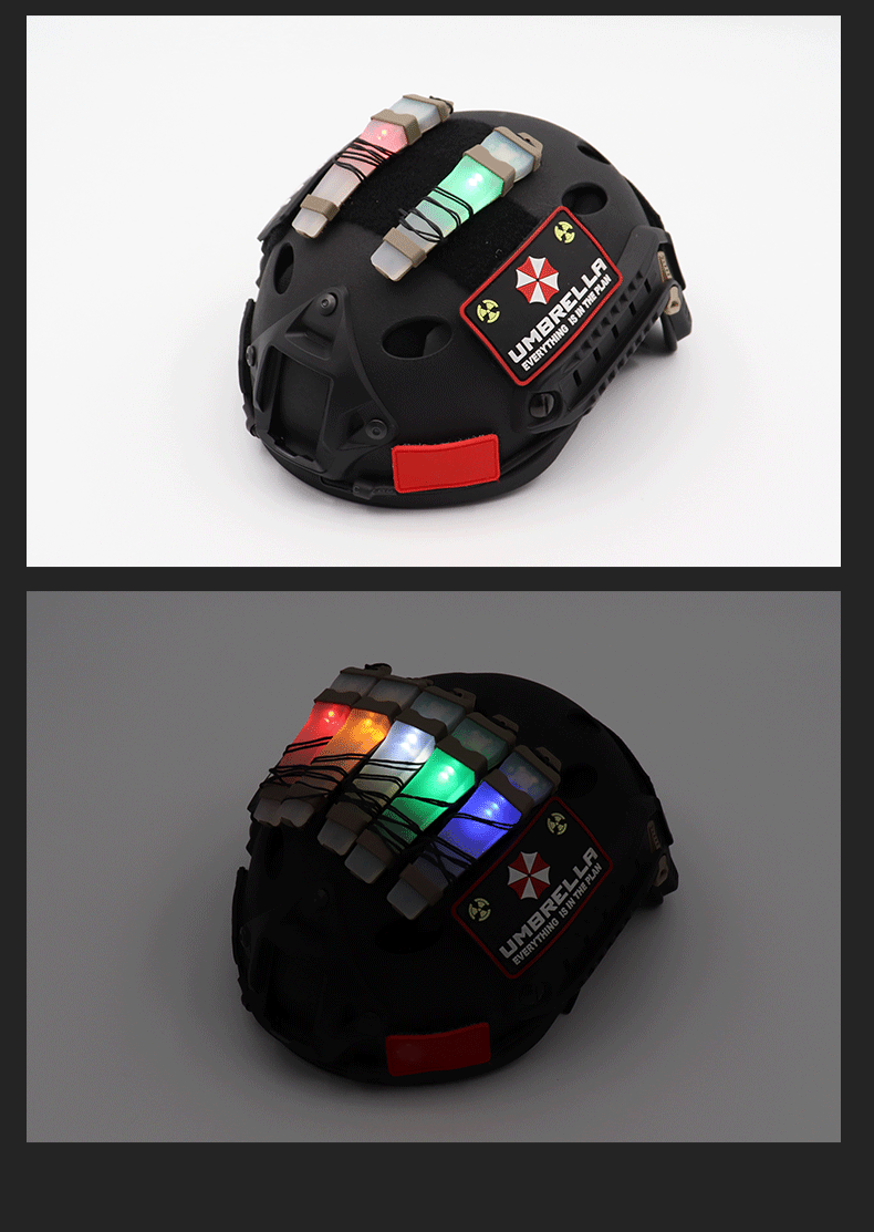 战术兵头盔信号灯真人吃鸡cs军迷队友识别灯户外骑行驴友闪光救生灯