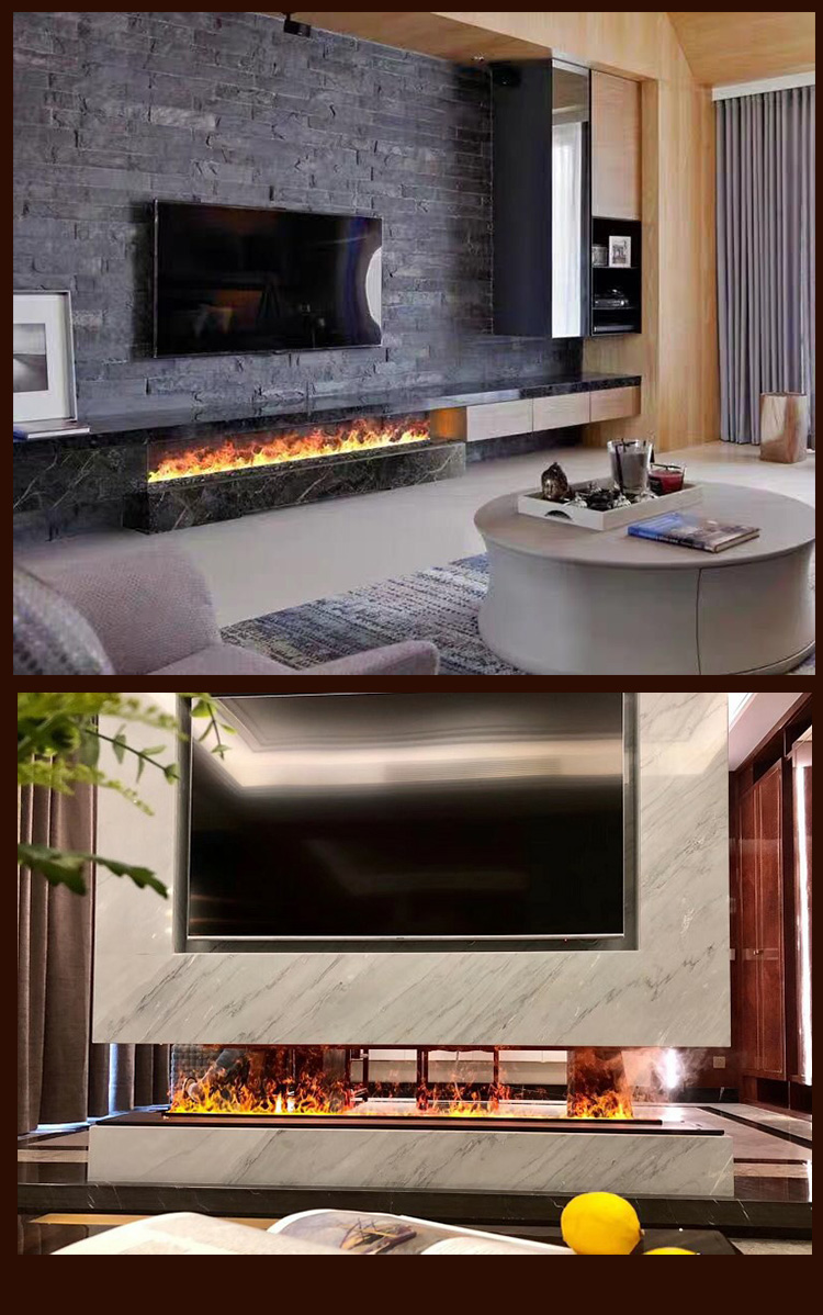 3d雾化壁炉 定制装饰蒸汽火炉电子仿真火焰客厅嵌入式加湿器壁炉 厚