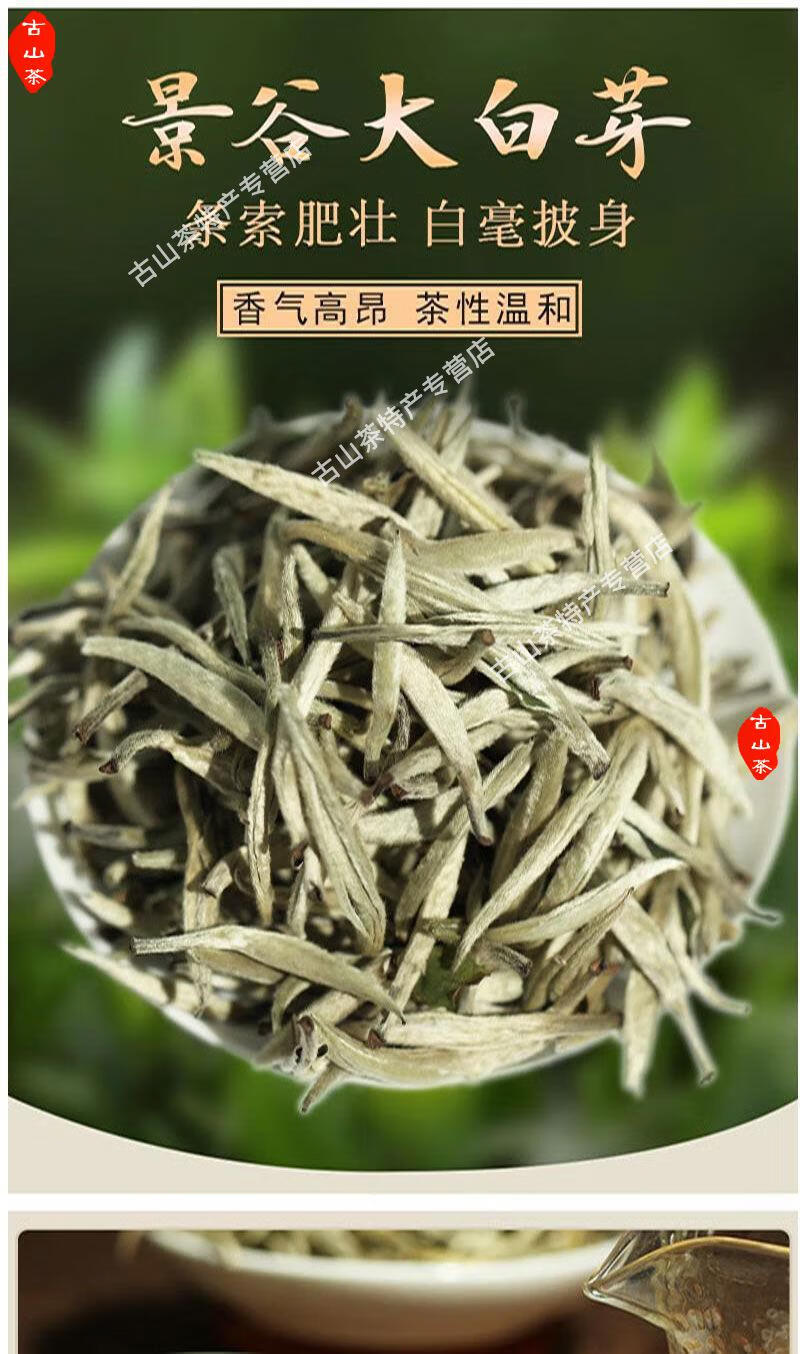 云南普洱茶 大白芽茶茶叶大叶种古树白茶生茶散茶野栋茶叶 500g*1