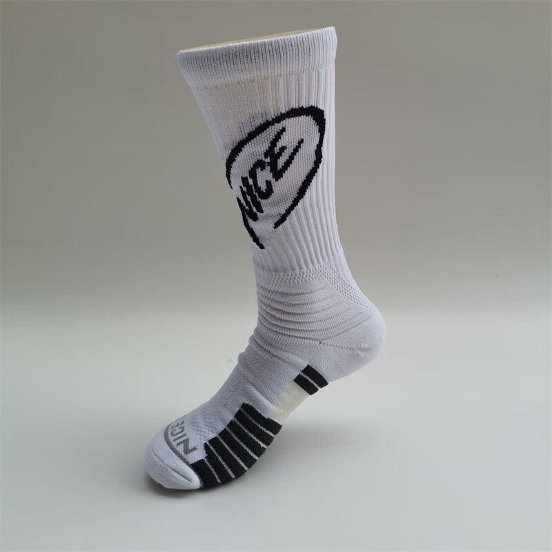 niceid袜niceid nice白色毛巾底篮球袜高筒精英实战缓震防滑包裹性
