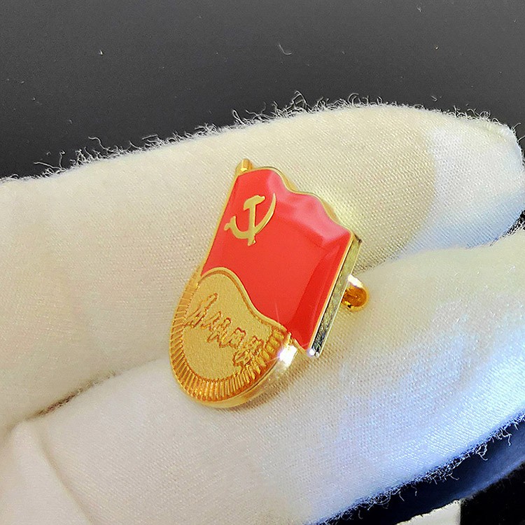 新版抗疫党员党徽胸章胸针别针磁铁标准型党微徽章扣针 格畅 为人民