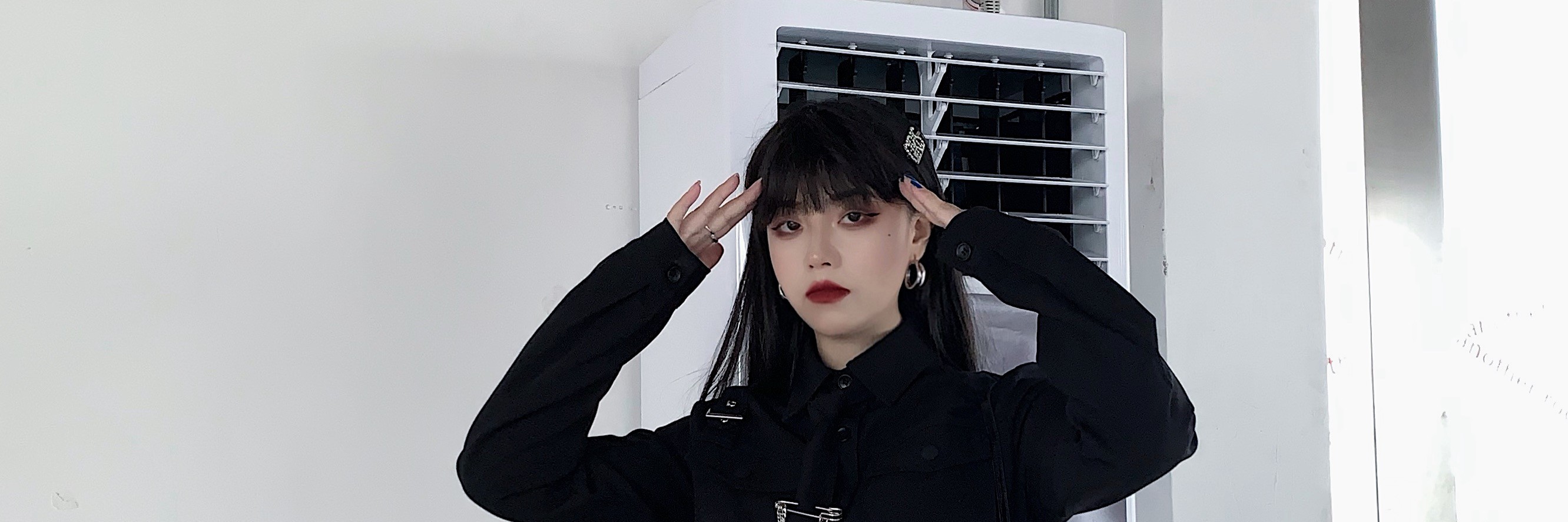 酷女孩黑暗系辣妹穿搭套装女潮超酷风格机能风女装蹦迪工装裙子秋