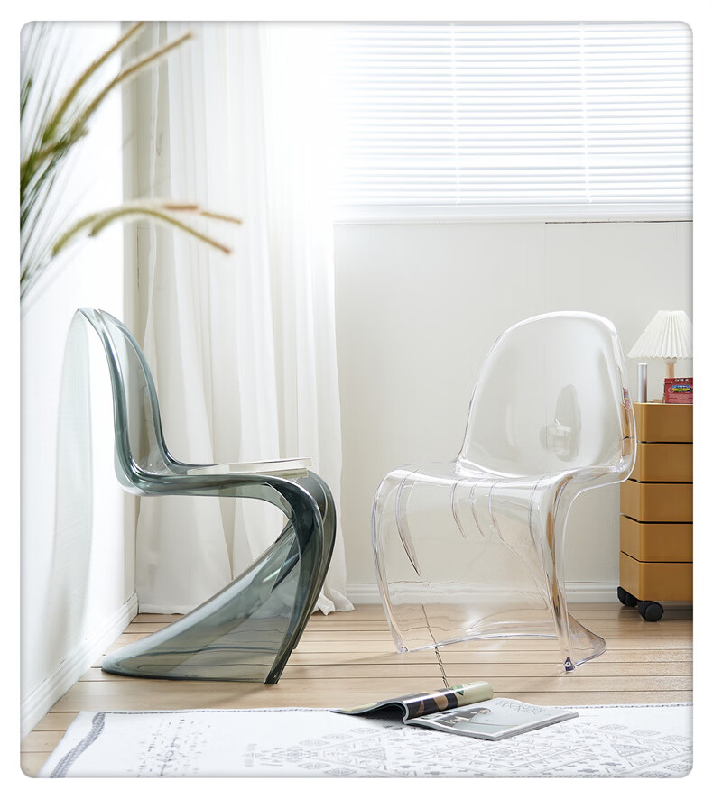 椅北欧亚克力塑料餐椅网红潘东椅s椅家用家具创意设计师椅子美人椅 宝