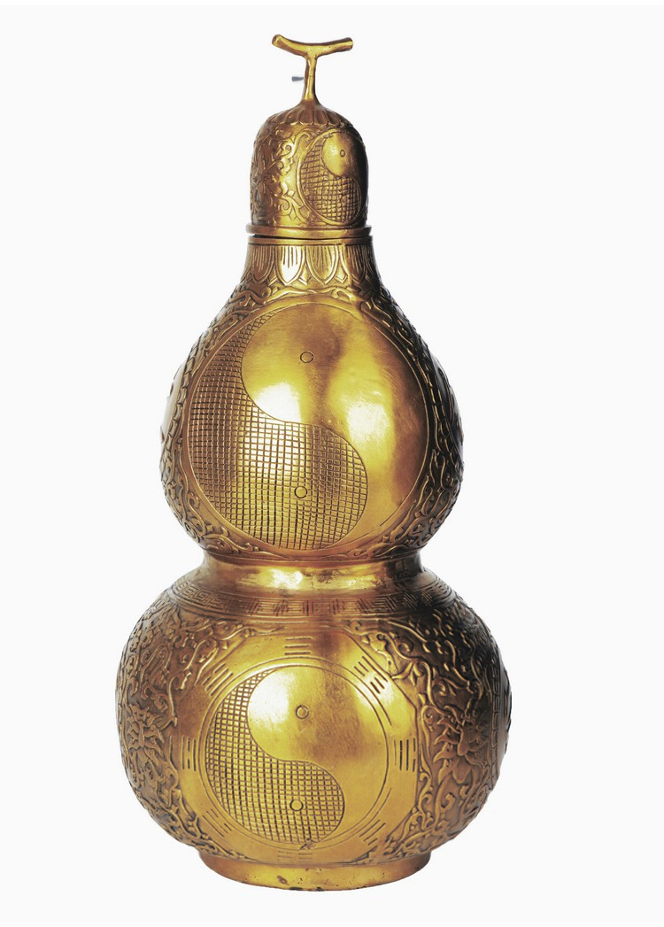 铜葫芦摆件八卦葫芦工艺品摆设 家居礼品礼物装饰品 6寸八卦葫芦高18