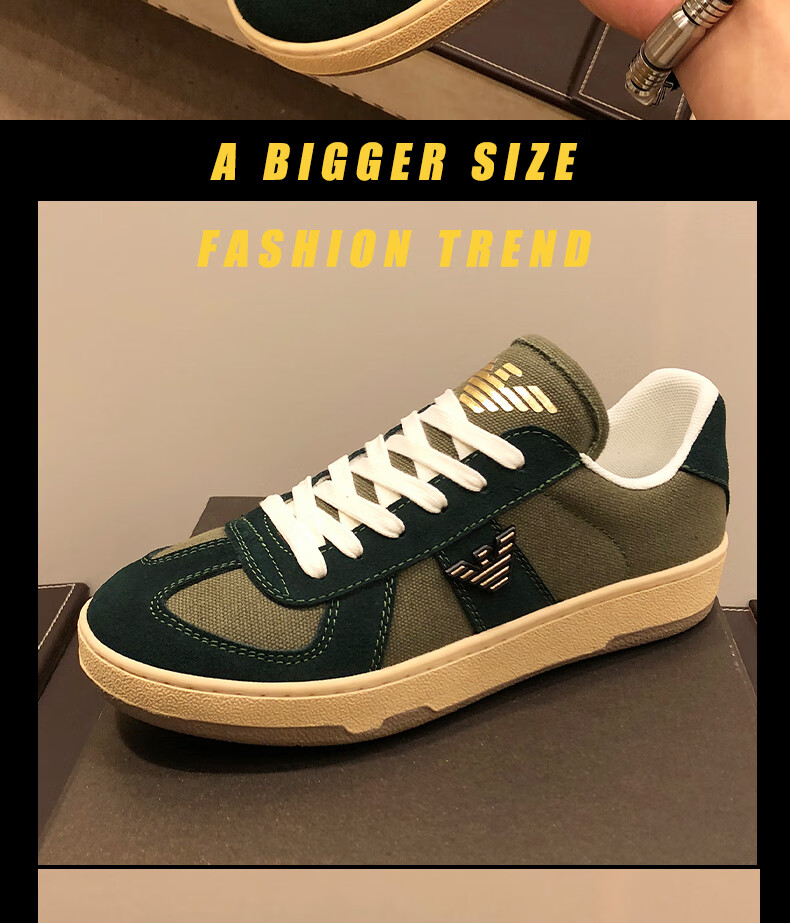 奢侈品意大利阿玛尼男鞋高端欧货德训鞋真皮牛津底耐磨休闲鞋潮流