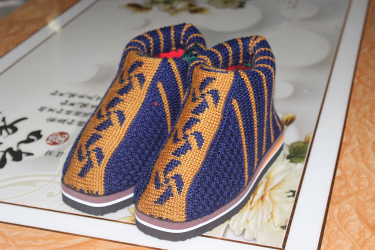 纯手工棉鞋女男加厚保暖冬季毛线鞋子编织成品批发拖鞋月子中老年无名