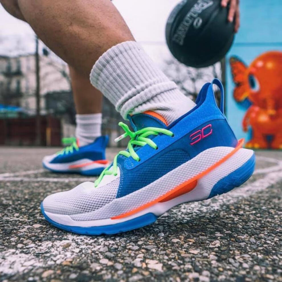 【官方自营旗舰店】ua7代年糖果鸳鸯curry7勇士主场圣诞实战耐磨篮球