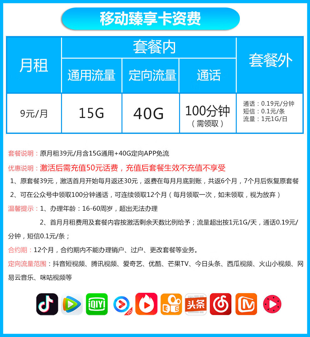 中國移動移動無限流量卡純上網卡電話卡手機卡號上網卡5g全國通用流量