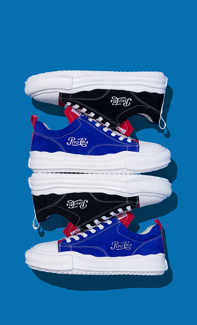 情侣款百事可乐pepsi男鞋2021新品经典款帆布鞋学生百搭休闲鞋男士拼