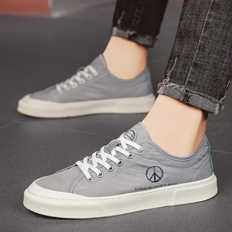 kulv品牌男鞋冰丝薄款布鞋2021夏季新款帆布板鞋男百搭透气雨伞布鞋子