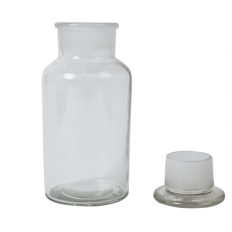 医用 白棕色广口磨砂玻璃瓶 透明茶色试剂瓶 试验瓶 磨口瓶 避光瓶