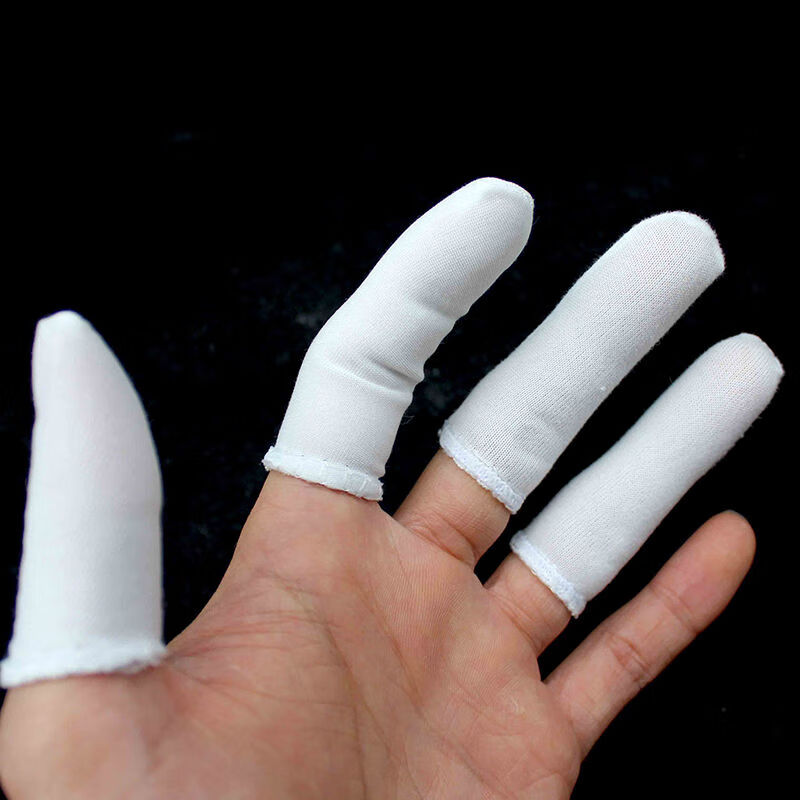 护甲指套白布手指套劳保护指甲套断指保护指套透气大拇指电子防护薄款
