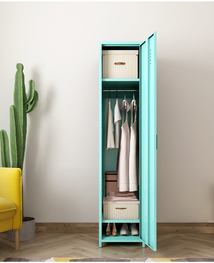 固享铁衣柜家用防水防晒阳台柜收纳柜杂物柜简约卧室储物夹缝柜子