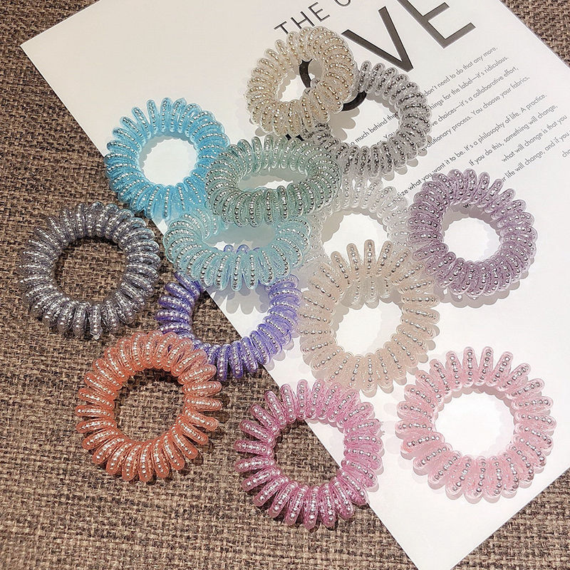 网红电话线发圈女电线圈无痕头绳细弹力扎头发小号发绳橡皮筋头饰