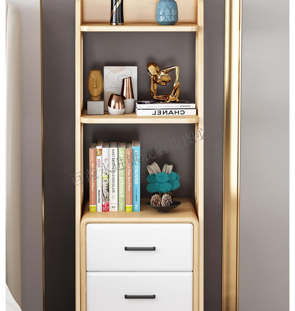 家用客厅实木置物架落地多层置物一体储物架北欧收纳架子小户型储物