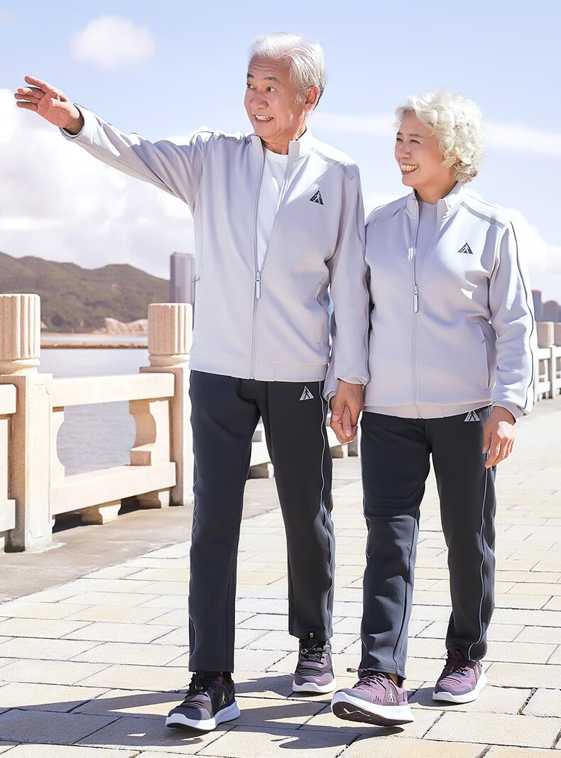 足力健老人鞋男鞋夏季休闲鞋爸爸健步鞋中老年耐磨休闲运动鞋紫色女款