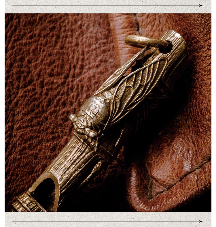 吾虫铜金蝉竹哨口哨挂件汽车钥匙扣吊坠包包配件个性昆虫礼品单个挂件