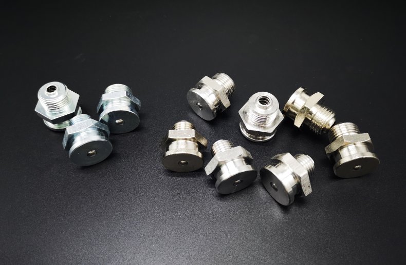 圣马五金din3404平扣式油嘴扁平注油嘴船用平头油嘴22mm铁14