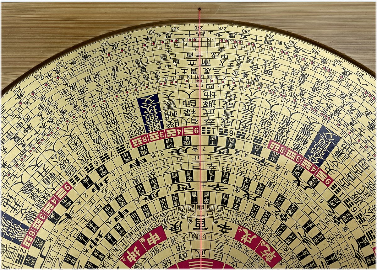 知茗高精度风水罗盘8寸三元三合综合盘纯铜面板铝合金罗经春节