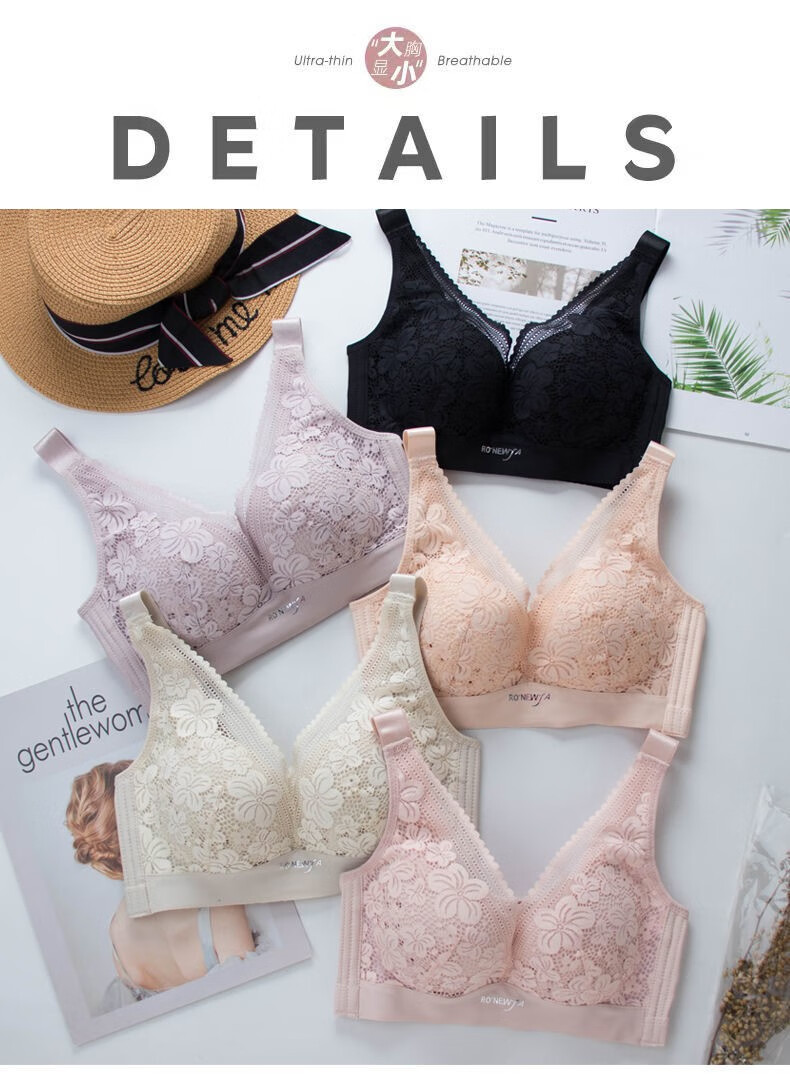 轻薄款透气洞洞杯无钢圈小文胸女士蕾丝女聚拢内衣胸罩 大红单件 36