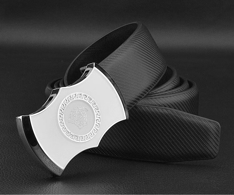 范·思哲奢侈品美杜莎高档皮带范思晢家皮带男士美杜莎腰带真皮白色