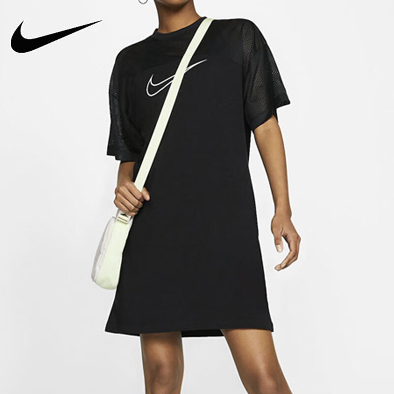 nike耐克连衣裙女裙2020夏季新款网眼运动裙长款t恤cj4050010cj40